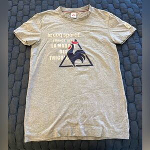 Vintage Le Coq Sportif Heather Gray Tee with Tricolor Accent